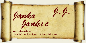 Janko Jonkić vizit kartica